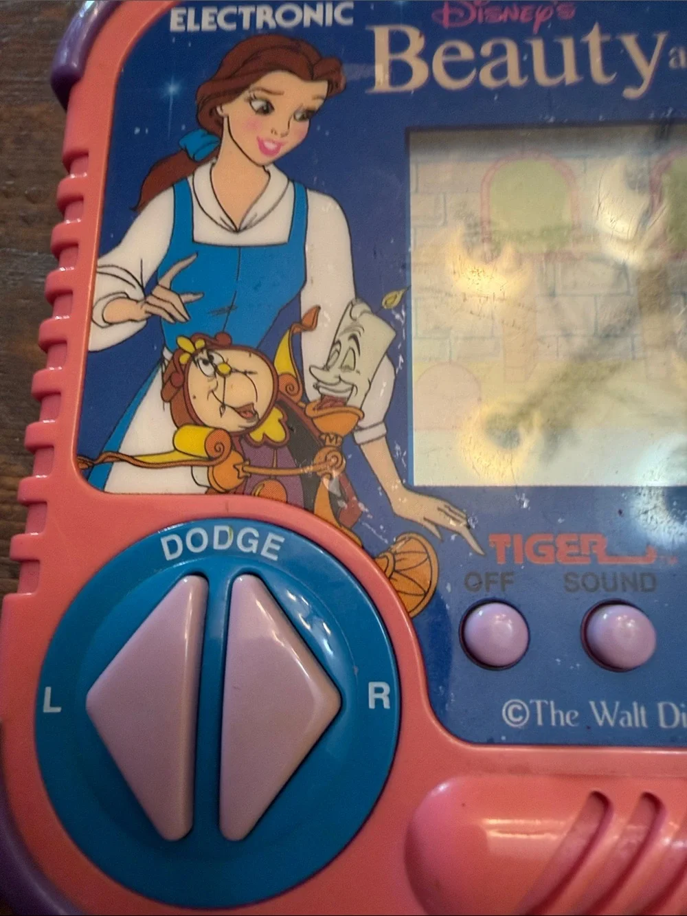 vintage Disney's Beauty and the Beast Handheld LCD Electronic Game working 1990